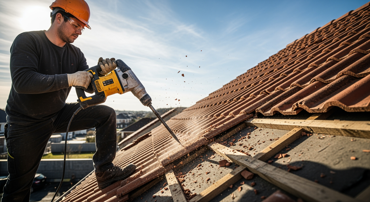 Utilisation et conseils pour un marteau piqueur en couverture